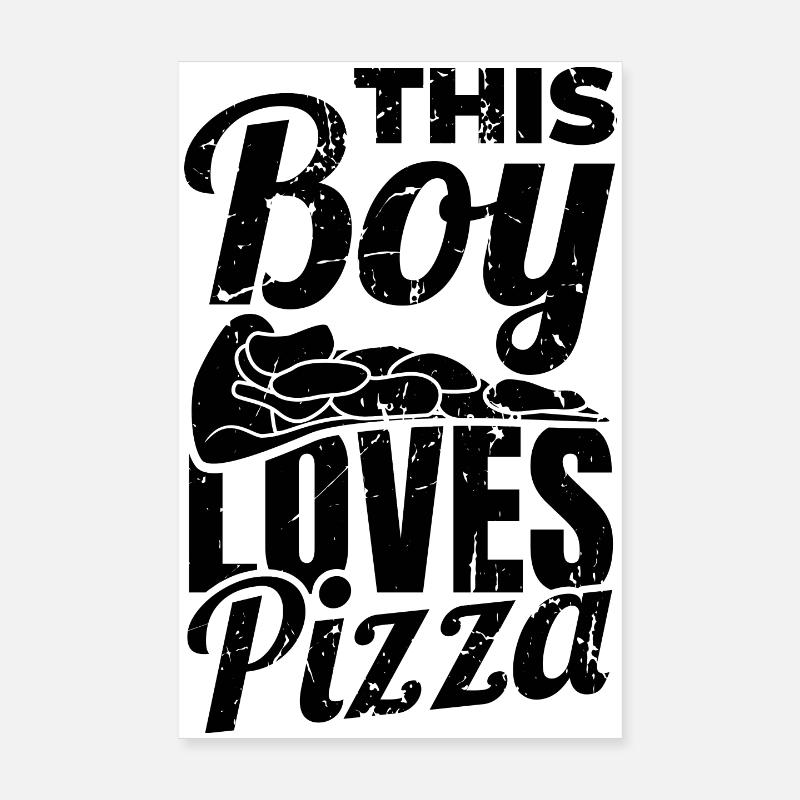 Garçon qui aime la pizza Poster 20 x 30 cm
