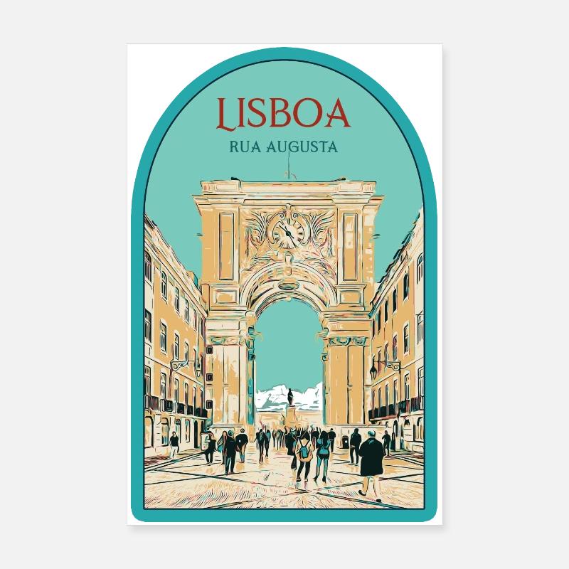 Illustration Arch Augusta Street, Lisbon Poster 8" x 12" (20x30 cm)
