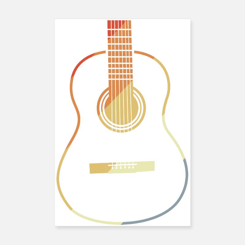 Guitar VIntage Look Poster 8" x 12" (20x30 cm)