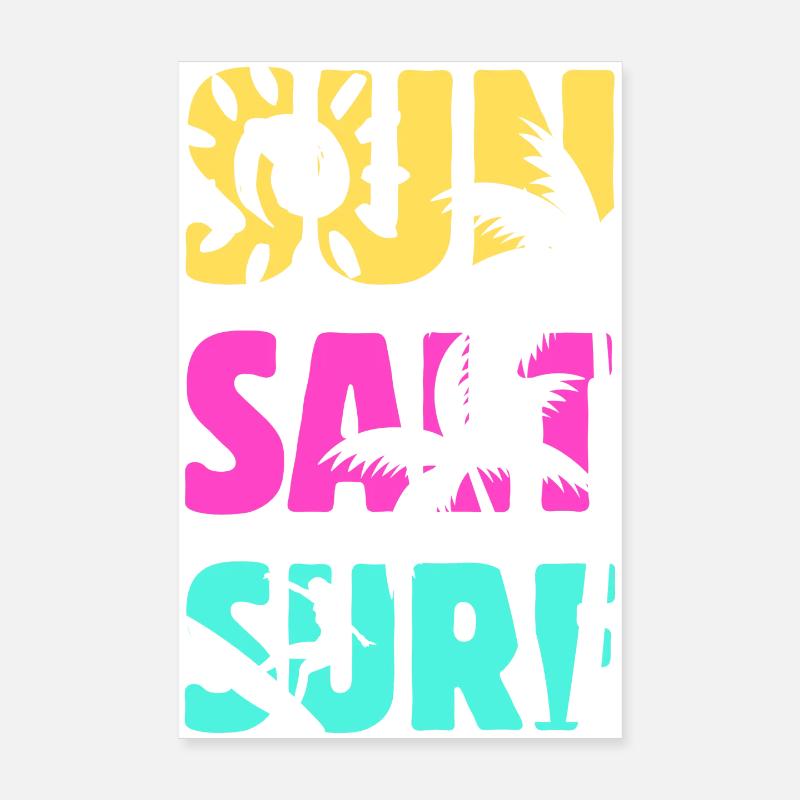 Sun Salt Surf Summer Poster 8" x 12" (20x30 cm)