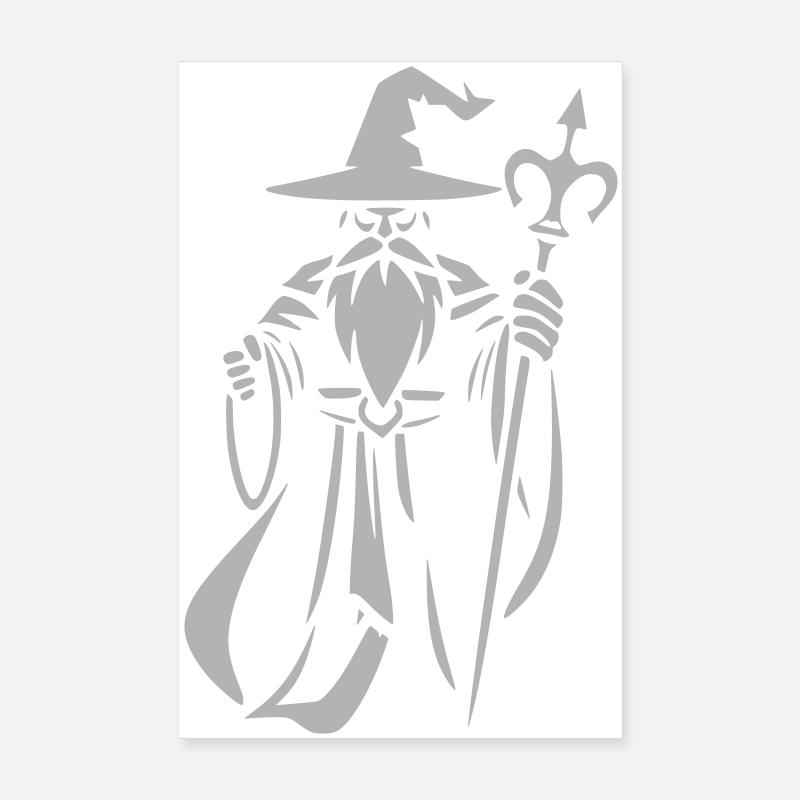 Arcane Wizard with Staff Poster 8" x 12" (20x30 cm)