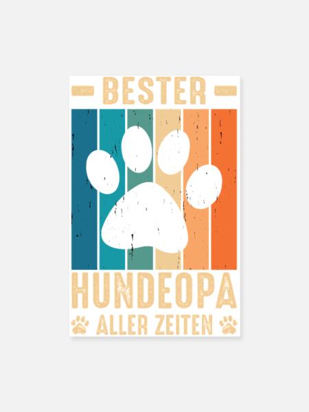 Hundeopa Geschenke Hundeliebhaber Hunde - Poster 20x30 cm - Weiß - Vorne