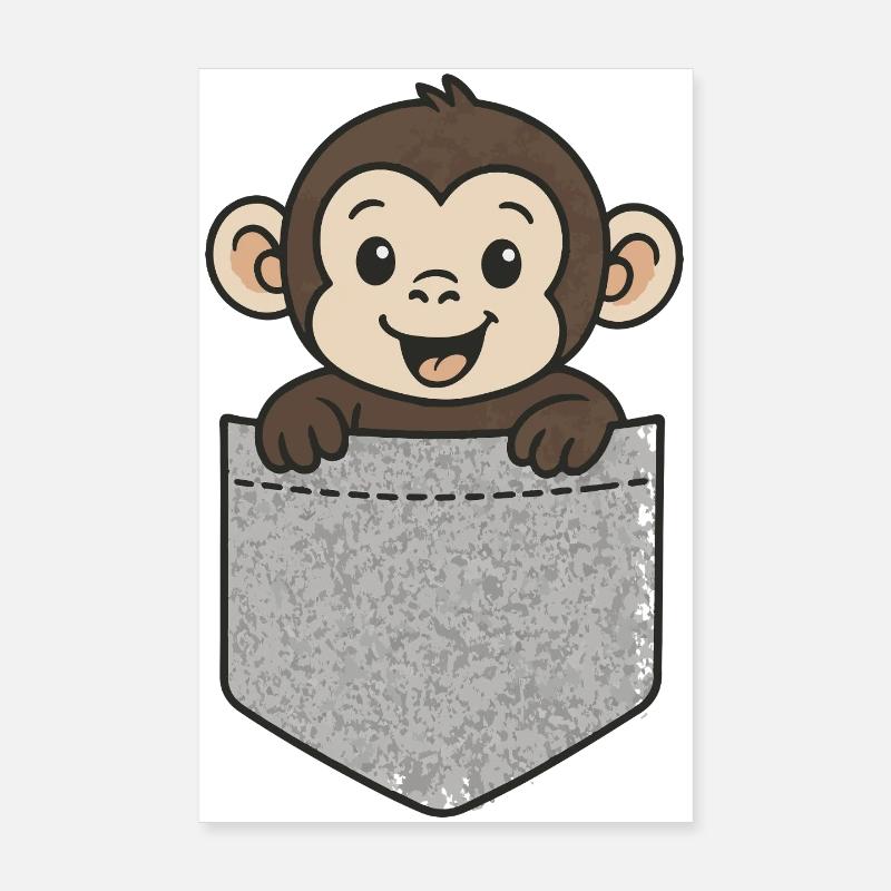 Singe de poche Poster 20 x 30 cm