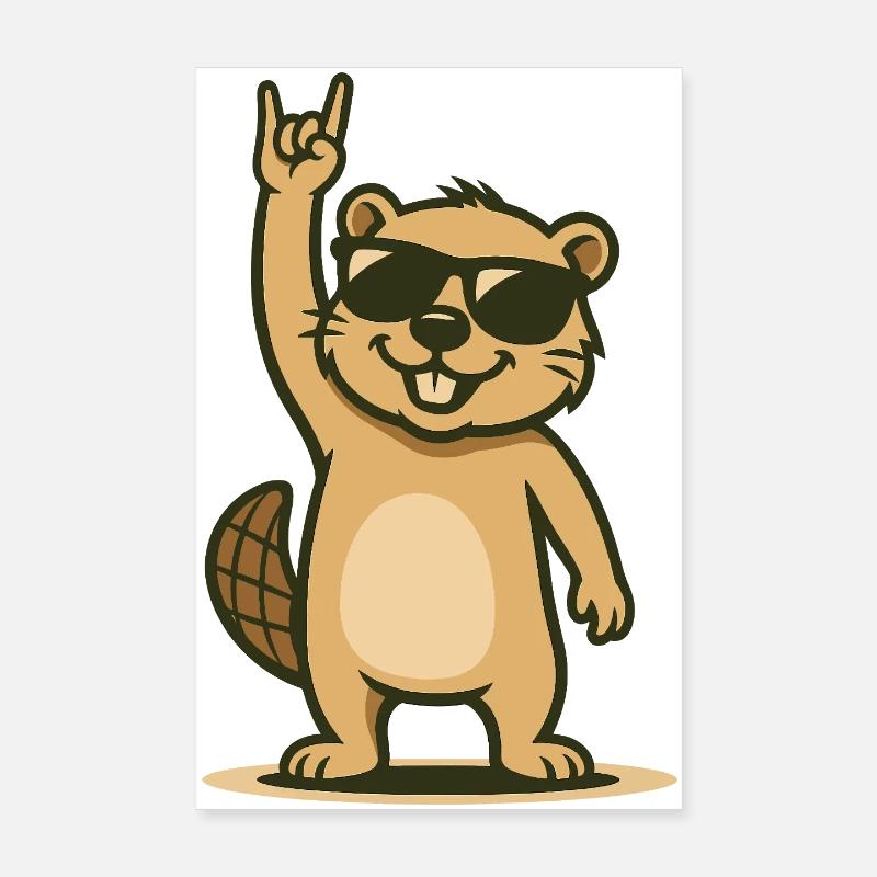 Ambiance de bébé castor à bascule Poster 20 x 30 cm