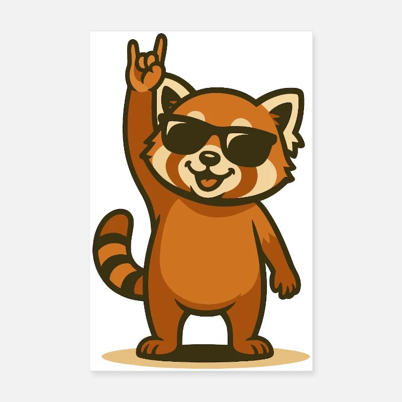 Rocker panda roux – Cool Panda Cub Poster 20 x 30 cm