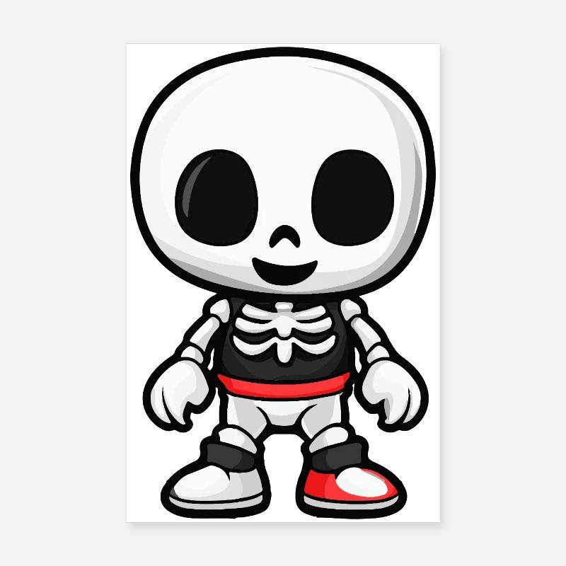 Skelett Comic Halloween Poster 20x30 cm