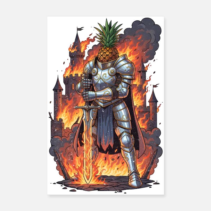 Ananas Ritter im Feuerschloss Poster 20x30 cm