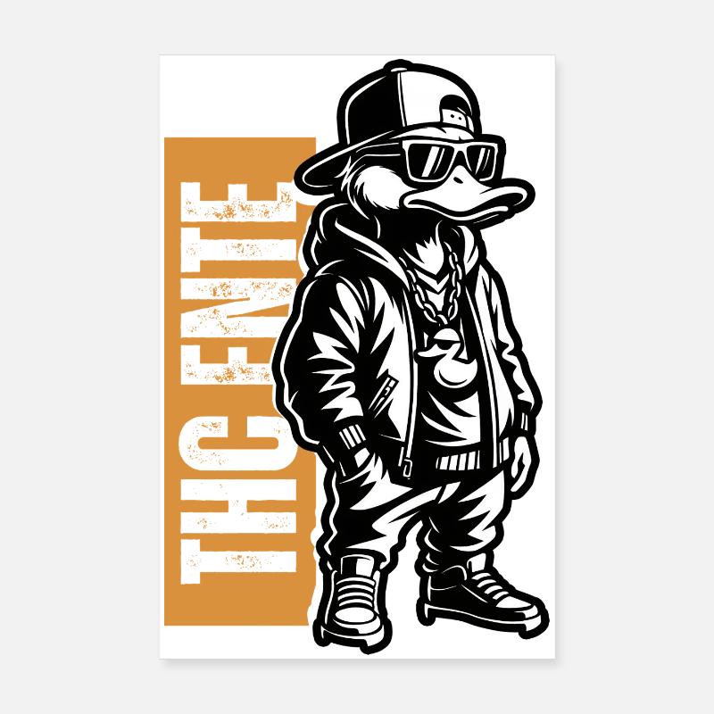 Duckin High – Urban Duck Art THC Ente Poster 20x30 cm