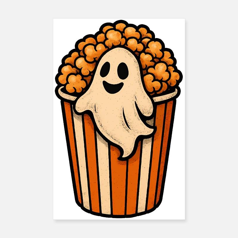 Popcorn ghost in the popcorn pot Poster 8" x 12" (20x30 cm)