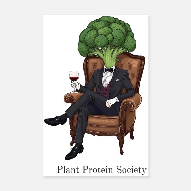 Plant Based Society – Brocoli élégant Poster 20 x 30 cm