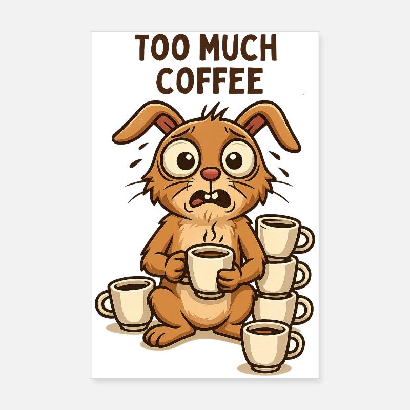 Coffee Bunny Espresso Everyday Breakfast Poster 8" x 12" (20x30 cm)