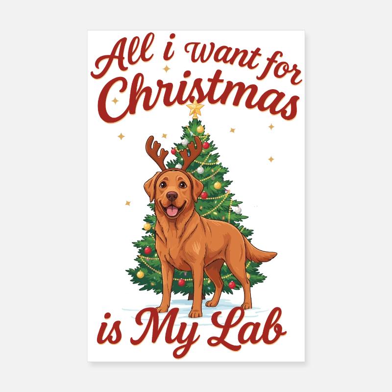 Noël avec mon Labrador Poster 20 x 30 cm