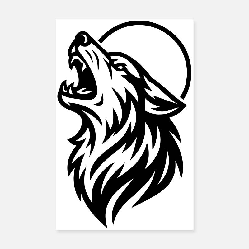 howling wolf Poster 8" x 12" (20x30 cm)
