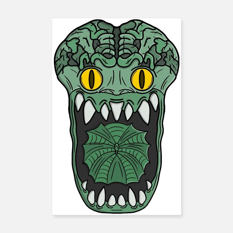 Émeraude Grotesque Croc Créature Poster 20 x 30 cm