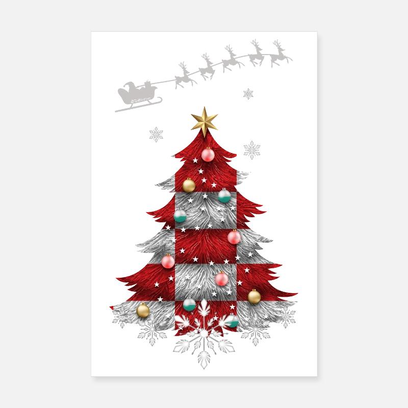 Sapin de Noël avec drapeau de la Croatie Poster 20 x 30 cm