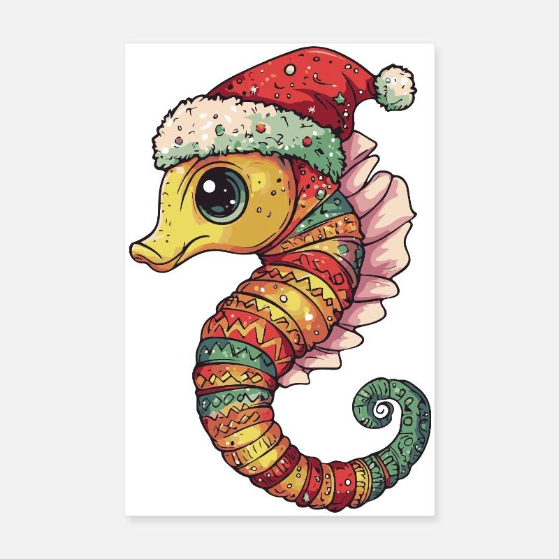 Noël de l’hippocampe Poster 20 x 30 cm