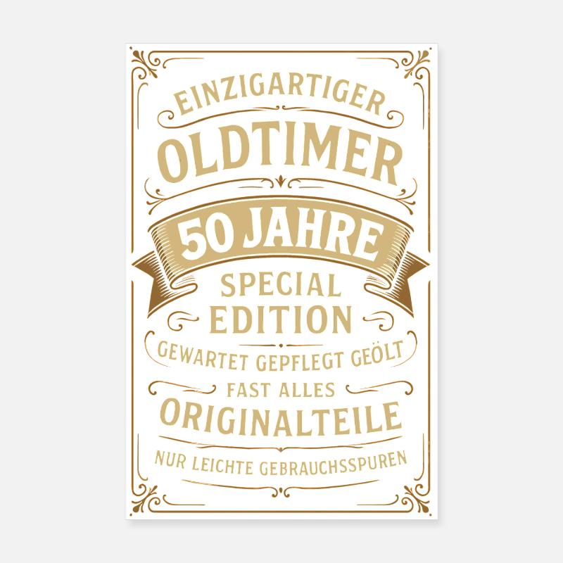 50. Geburtstag 50er 50ter 50 Jahre Oldtimer Poster 20x30 cm