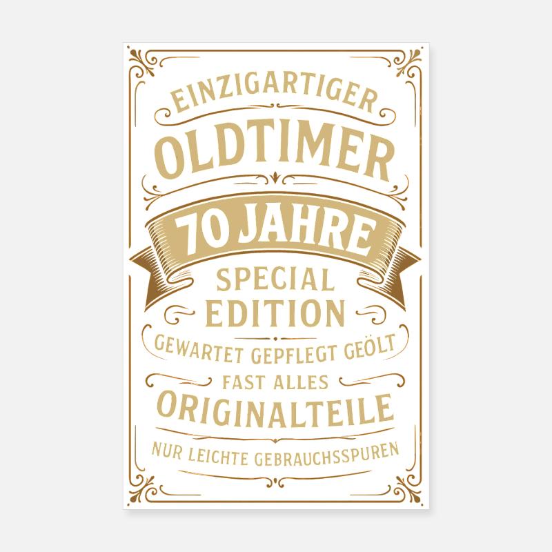 70th Birthday 70s 70th 70th Anniversary Vintage Car Poster 8" x 12" (20x30 cm)