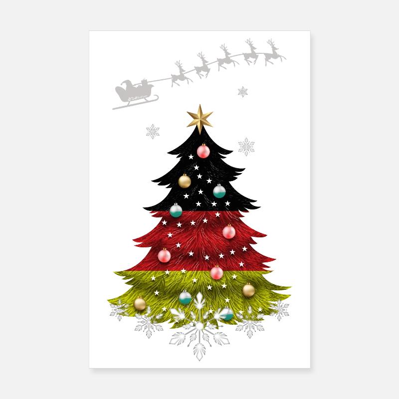 Tannenbaum mit Deutschlandflagge Poster 20x30 cm