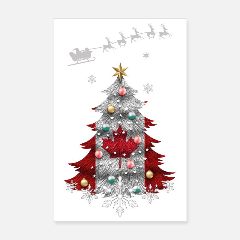 Weihnachtsbaum mit Kanada-Flagge Poster 20x30 cm