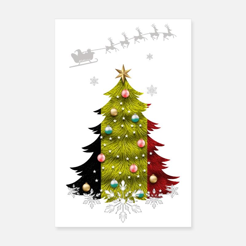 Christmas tree with Belgium flag Poster 8" x 12" (20x30 cm)