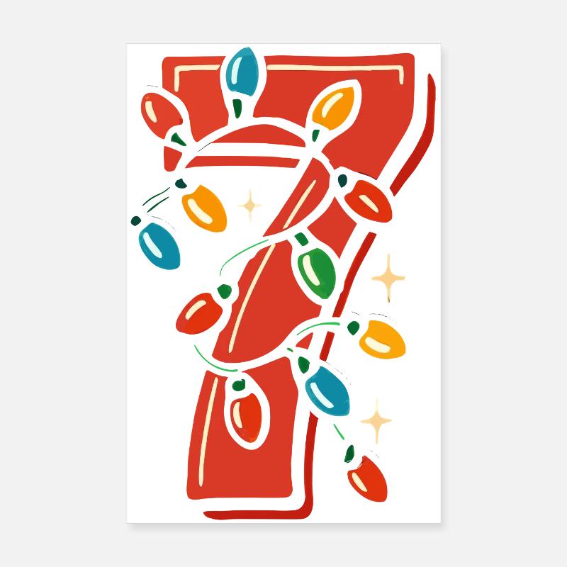 Fun 67 Numéro 6-7 6 7 Assorti Noël Six Vous Poster 20 x 30 cm