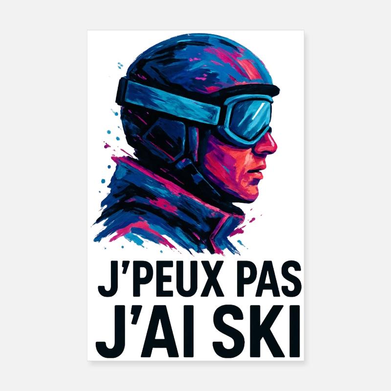 I can't I ski Poster 8" x 12" (20x30 cm)