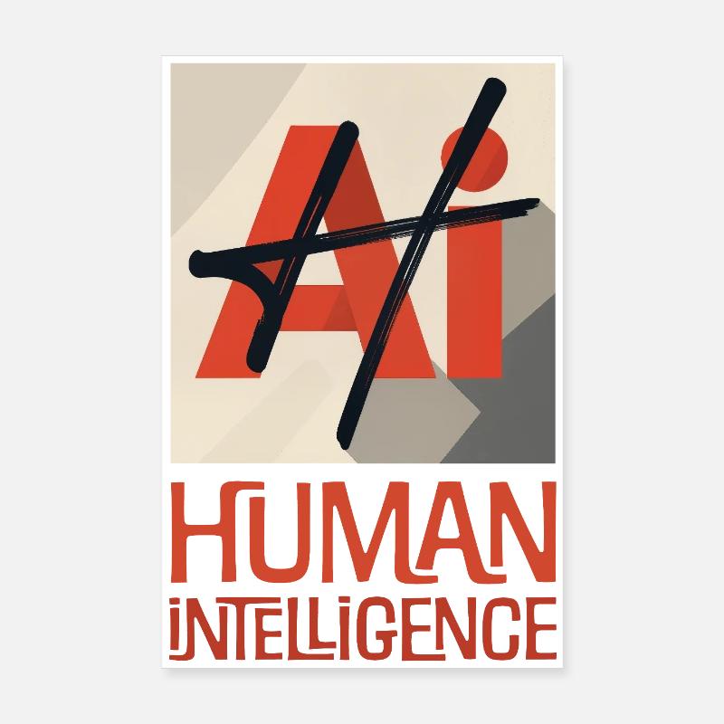HUMAN INTELLIGENCE #3 - lets' talk - Poster 8" x 12" (20x30 cm) - white