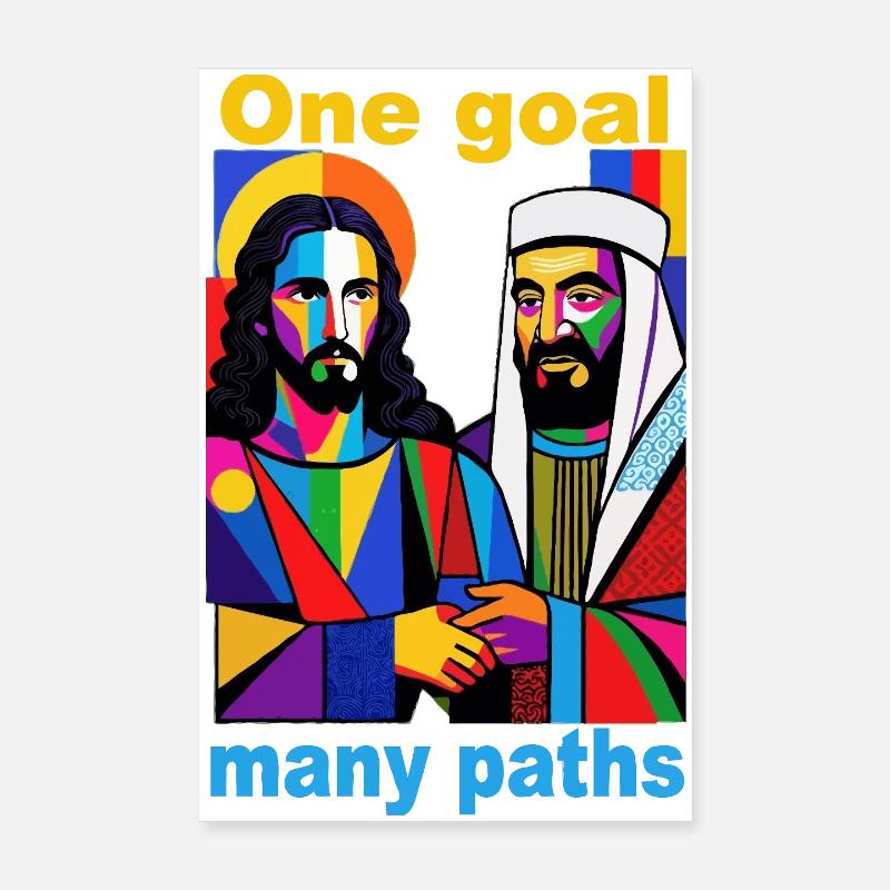 One Goal Many Paths Pop Art Duo Poster 8" x 12" (20x30 cm)