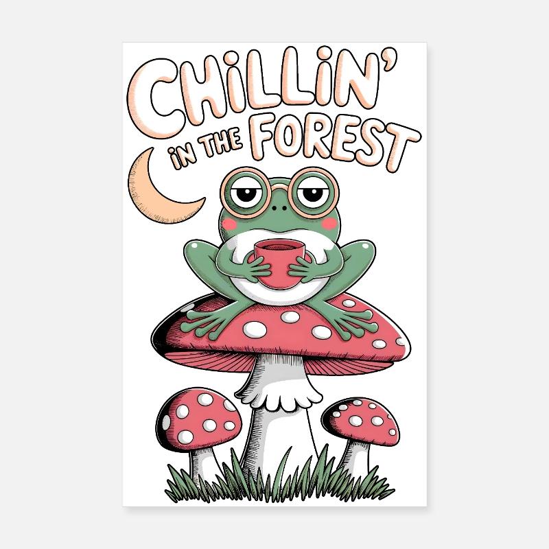 Chillin dans la grenouille de la forêt Poster 20 x 30 cm