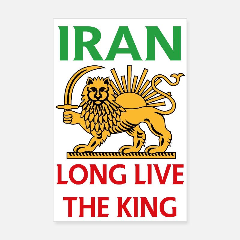 Emblème du Lion d’Iran : Vive le Roi Poster 20 x 30 cm