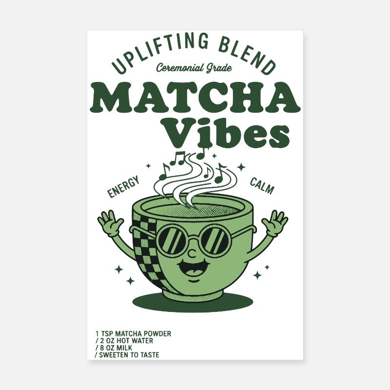 Matcha Vibes Mélange Élevant Grade Cérémoniel Poster 20 x 30 cm