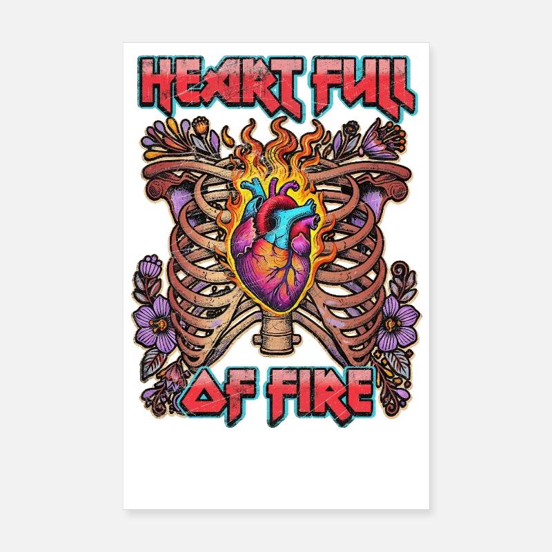 Cœur plein de feu Poster 20 x 30 cm