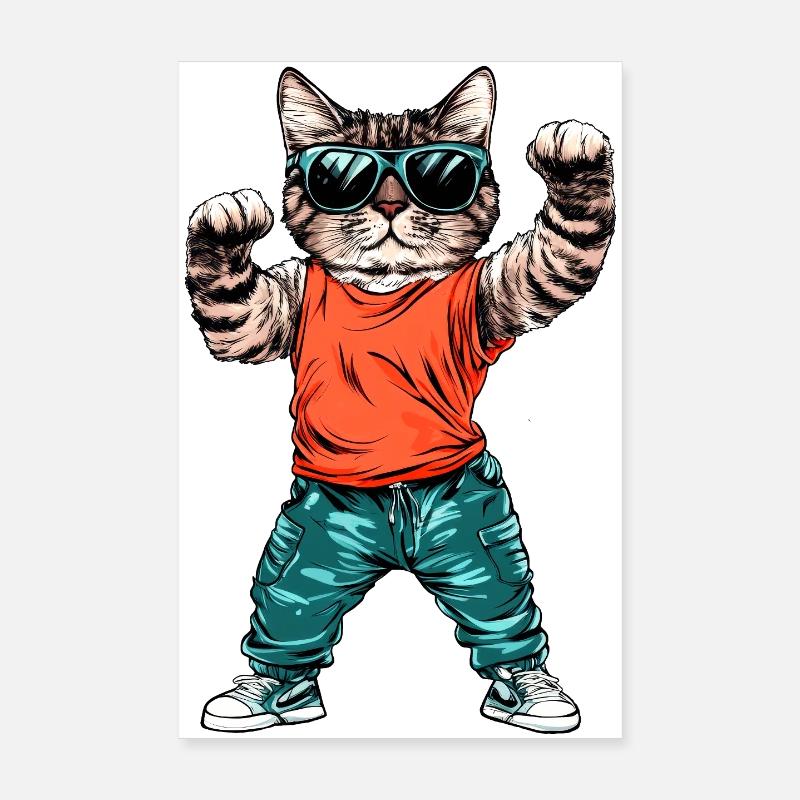 Coole Katze Poster 20x30 cm
