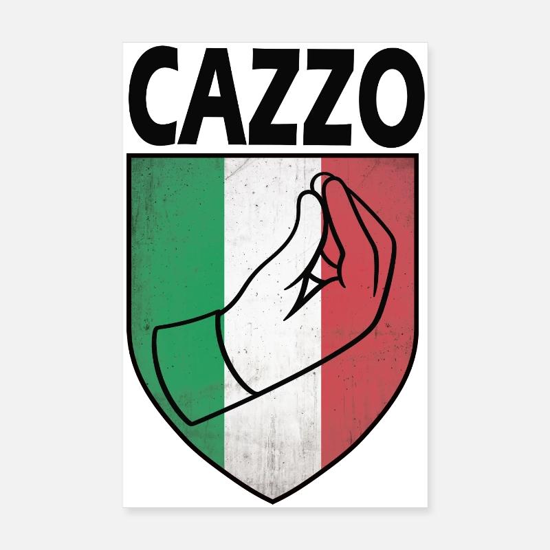 Italienisch, Cazzo - Poster 20x30 cm - Weiß