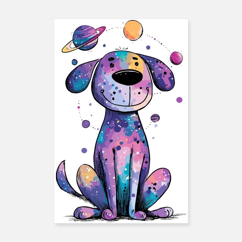 Chiot galactique dans l’espace Poster 20 x 30 cm