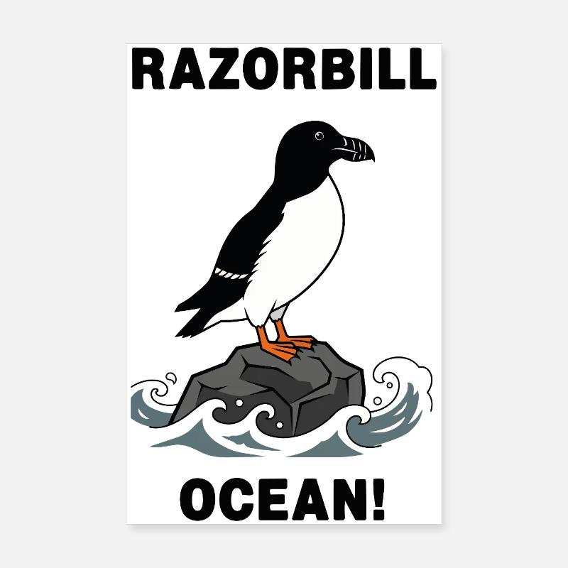 Kleiner Pinguin Ozean-Razorbill Nordschwarz Poster 20x30 cm