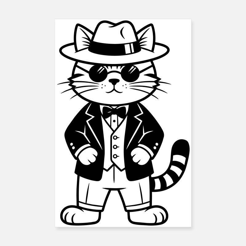 cat mafia Poster 8" x 12" (20x30 cm)