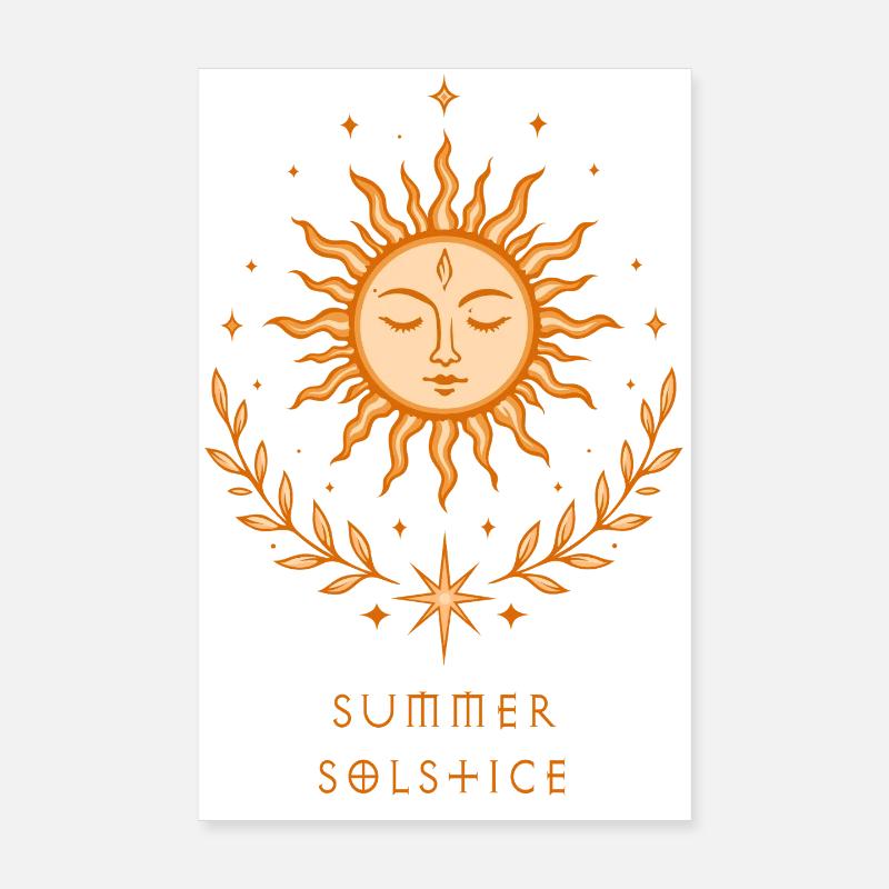 Soleil du solstice d’été – Symbole bohème Poster 20 x 30 cm
