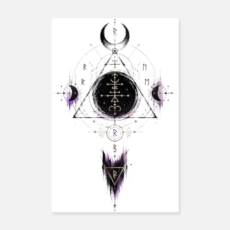 Mondgeometrisches Symbol Poster 20x30 cm