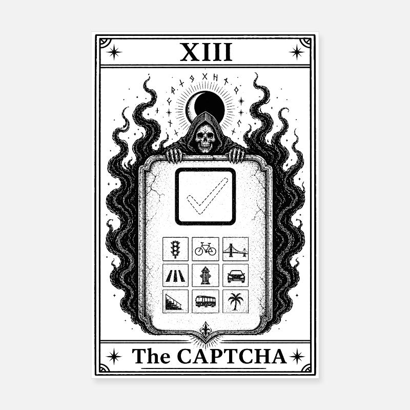 CAPTCHA Curse | Tarot Card Internet Poster 8" x 12" (20x30 cm)
