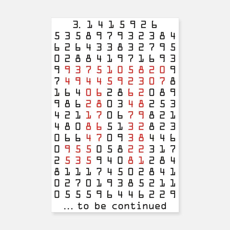 pi - 3,14159265 - nerd - mathematik Poster 20x30 cm