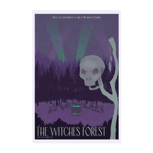 Witches Forest Vintage Travel Poster - Poster 20x30 cm
