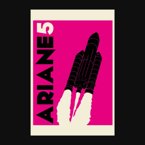 Launching Ariane 5 - pink version by ItArtWork - Poster 8 x 12 (20x30 cm)