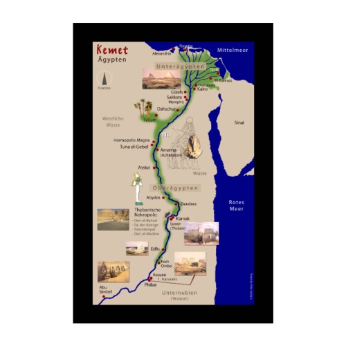 POSTER: Landkarte KEMET (Altes Ägypten) - Poster 20x30 cm