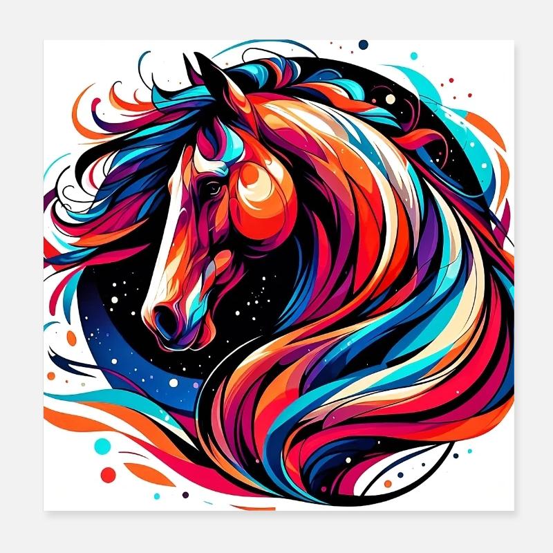 Horse Poster 8" x 8" (20x20 cm)