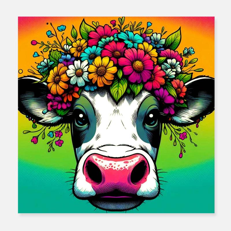 Kuh Poster 20x20 cm