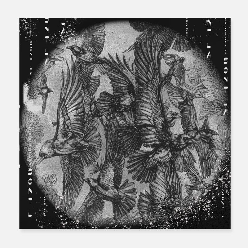 Les oiseaux Poster 20 x 20 cm