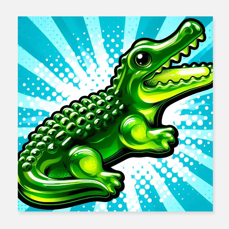 Krokodil Poster 20x20 cm