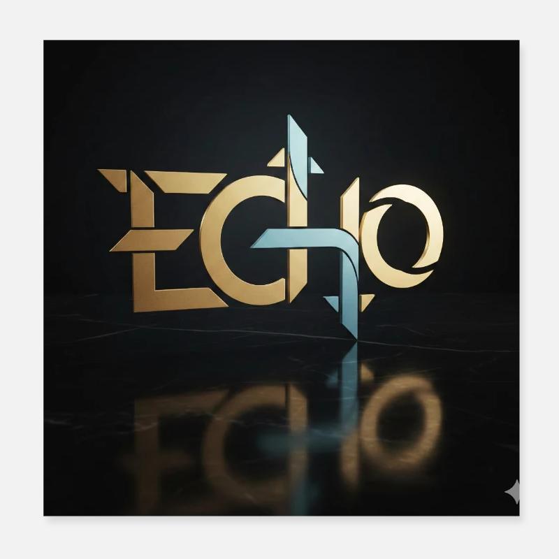 Jeu de lumière Echo Geometry - Poster 20 x 20 cm - blanc